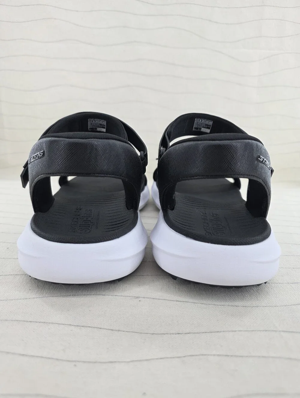 Skechers Womens Slip-Ins Hands Free Black White Slingback Sandals 123160 Size 11